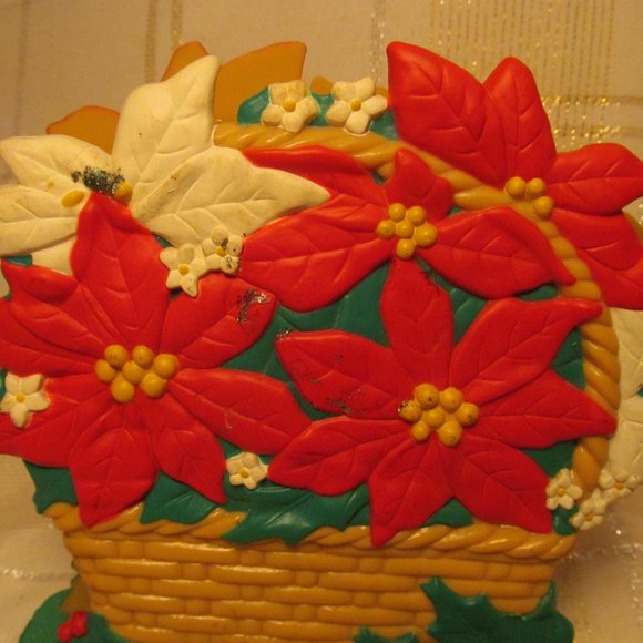 RETRO BAKELITE  napkin holder  Christmas card holder poiensietts RED GREEN. - Picture 10 of 16